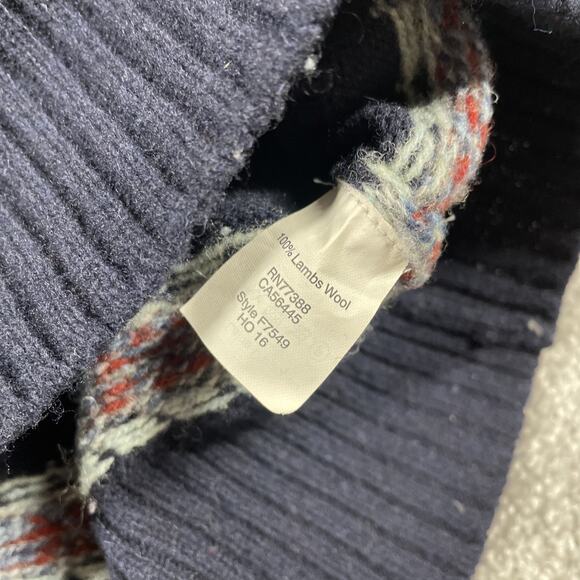 J Crew Factory Cardigan Mens Large Lambs Wool Shawl Collar Nordic Heritage - Picture 4 of 13